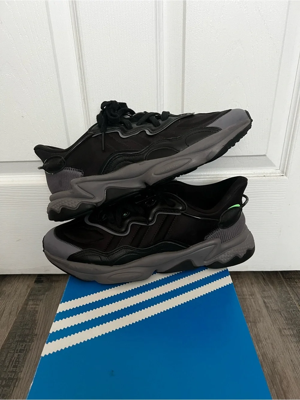 Adidas Ozweego 'Black Charcoal Screaming Green'
